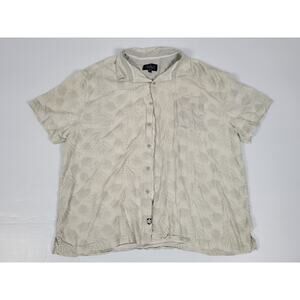 Nat Nast Silk Blend Button Shirt Mens XXL 2XL Palm Tree Short Sleeve Lightweight